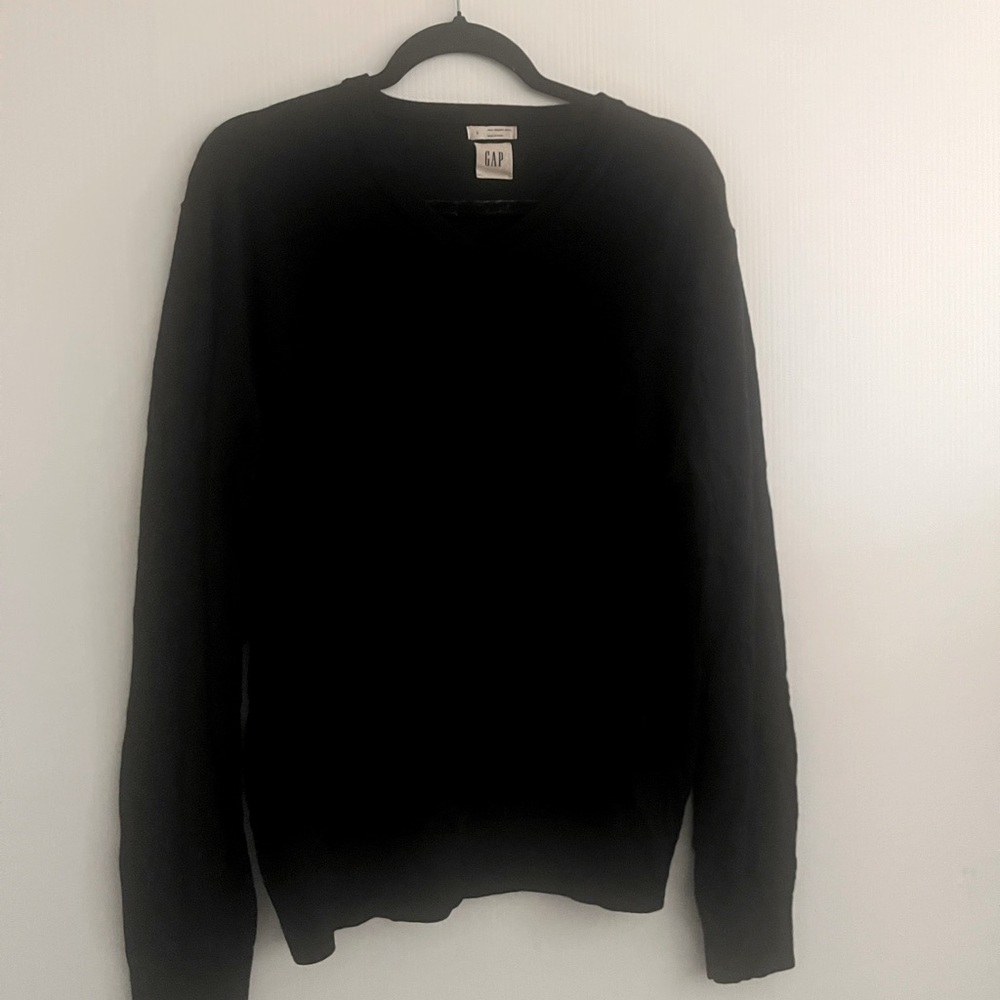 Men’s‎ Gap 100 % Merino Wool V Neck Sweater Dark Academia, Classic Luxury Cozy L